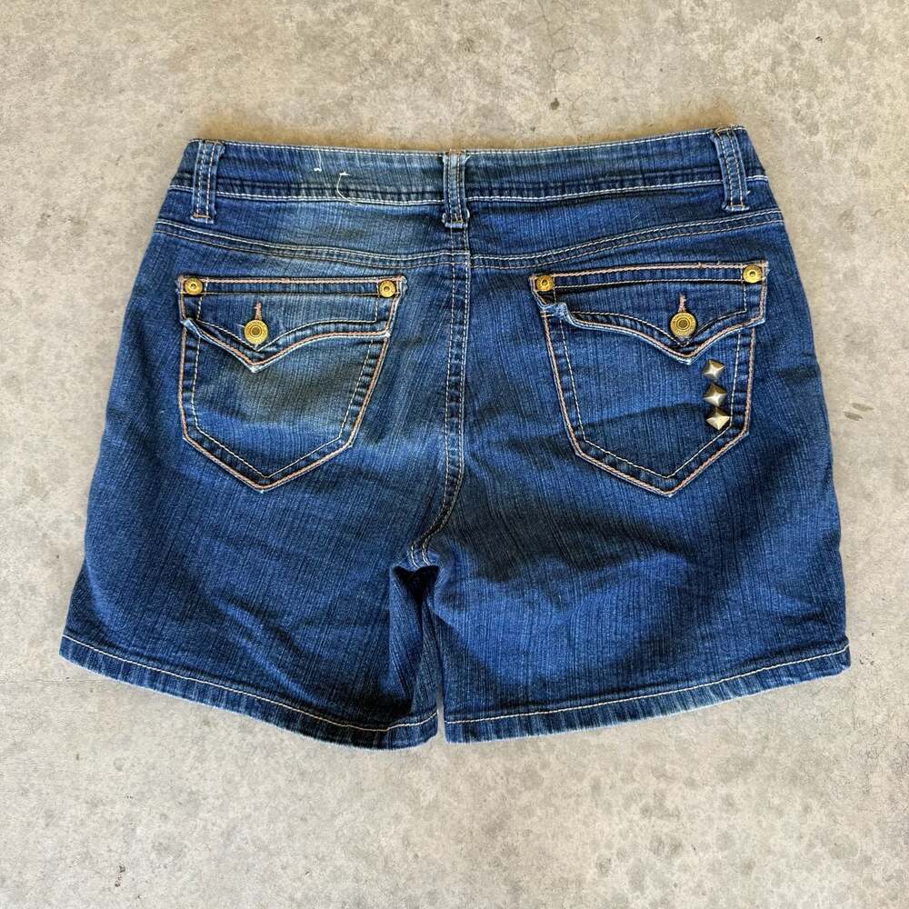 Vintage Y2K Southpole Women's Denim Jean Shorts Embellished Pockets Studded